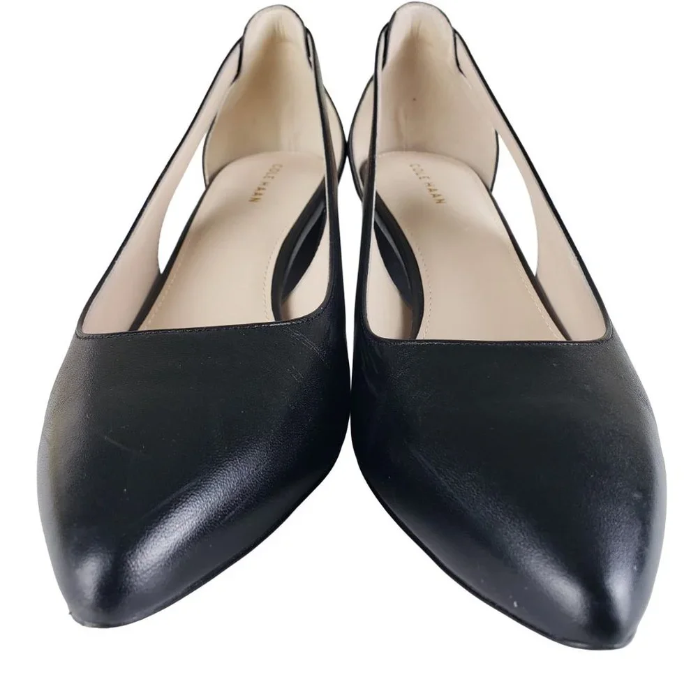 Cole Haan Emilee Black Leather Cutout Pump 9B Excellent Condition - Picture 5 of 16